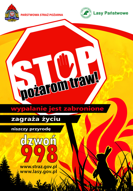 plakat stop pożarom traw